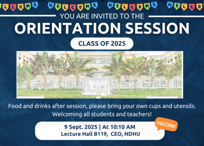 9th Sep 2025 Fall semester Seminar &amp; Colloquium Orientation and Freshman Welcome Meeting